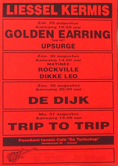 Golden Earring show poster August 29 1992 Liessel - Feesttent Kermis (Collection Edwin Knip)